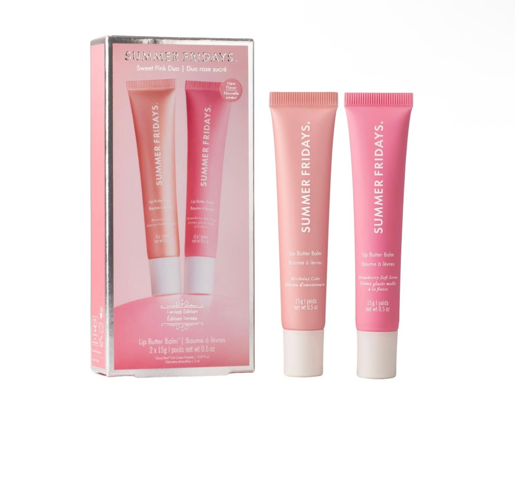 SUMMER FRIDAYS Sweet Pink Duo - coffret Baume à lèvres soin hydratant